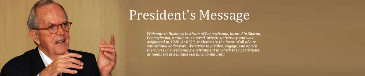 Welcome to Business Institute of Pennsylvania, located in Sharon, Pennsylvania, a student-centered, private university and was originated in 1926.